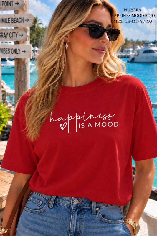 PLAYERA HAPPONES MOOD ROJO