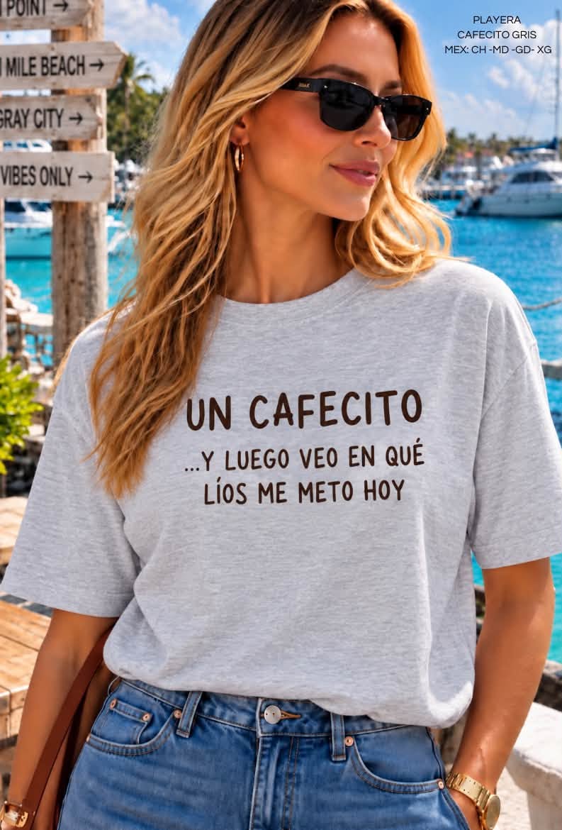 PLAYERA CAFECITO GRIS