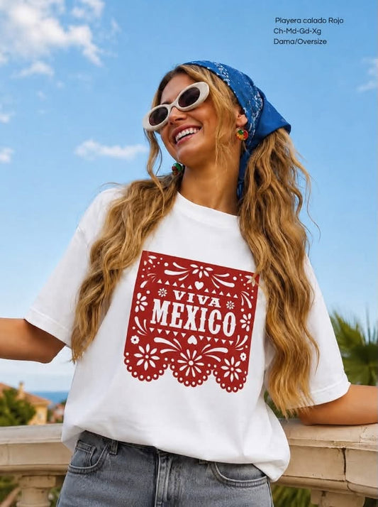 PLAYERA CALADO ROJO