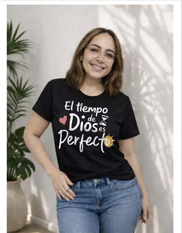 PLAYERA TIME PERFECT NEGRO