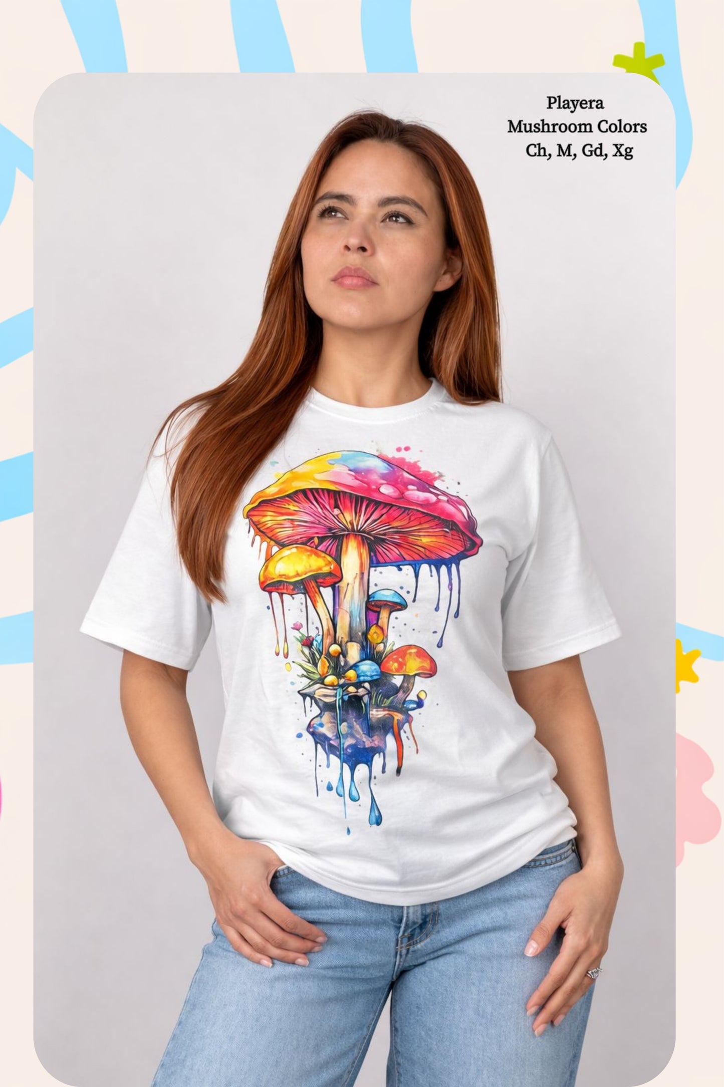 PLAYERA MUSHROOM COLORS
