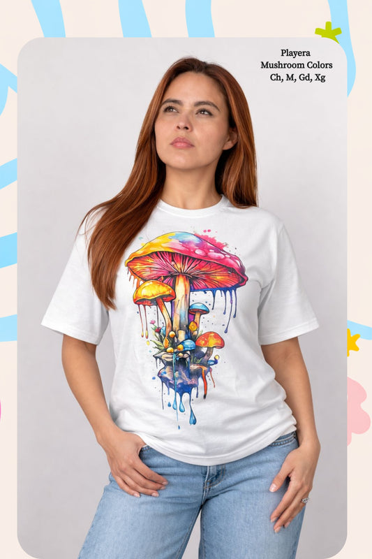 PLAYERA MUSHROOM COLORS