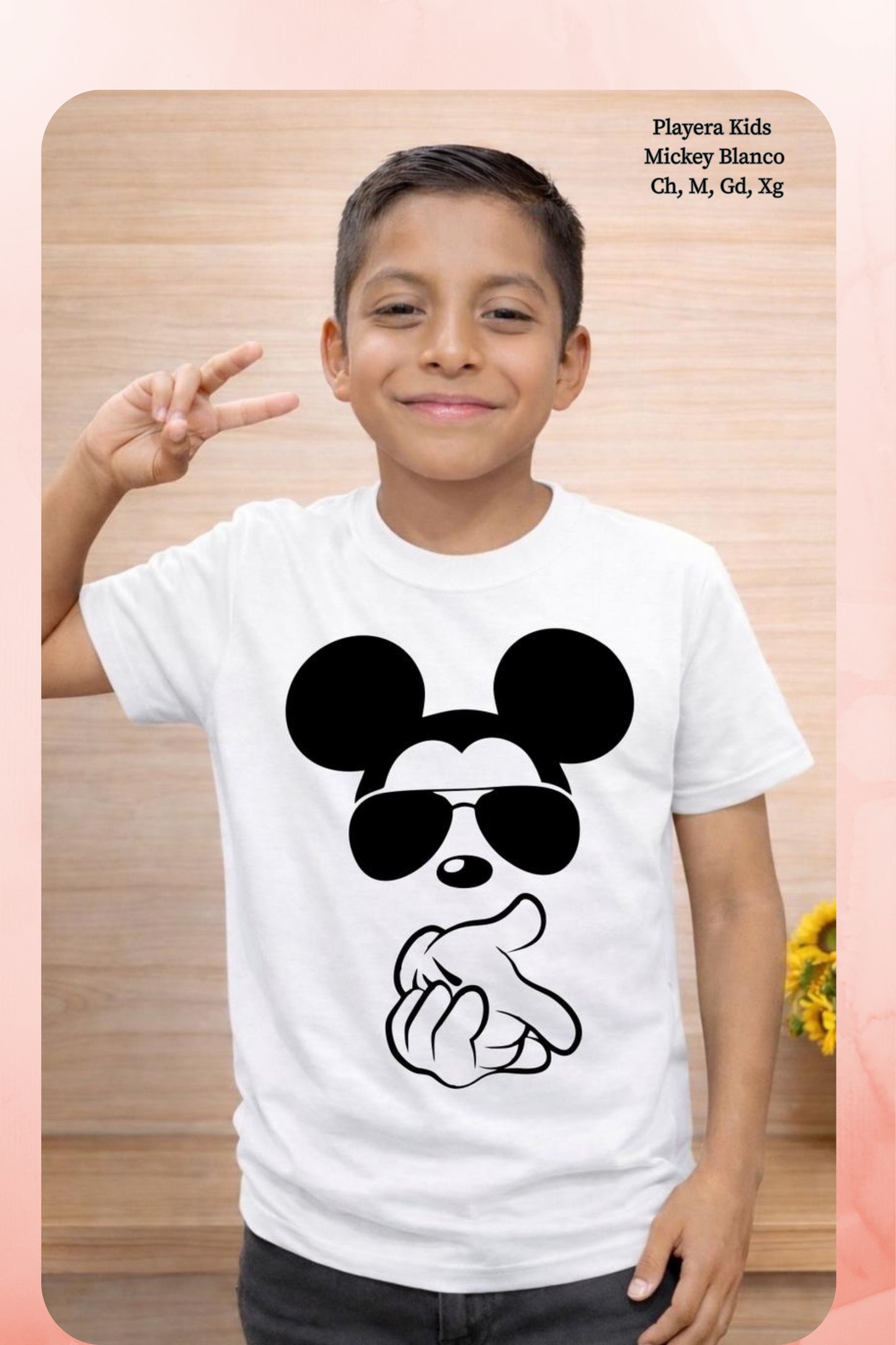 PLAYERA KIDS MICKEY BLANCO