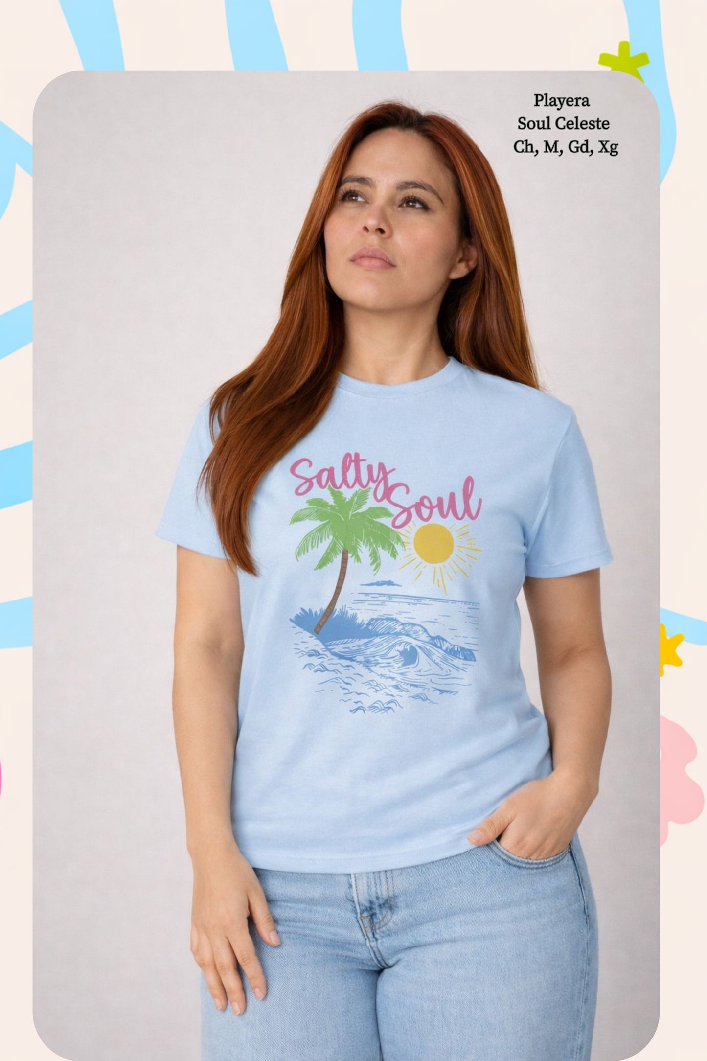 PLAYERA SOUL CELESTE