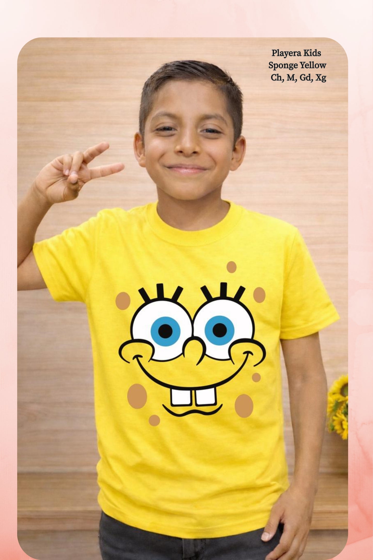 PLAYERA KIDS SPONGE YELLOW BOY