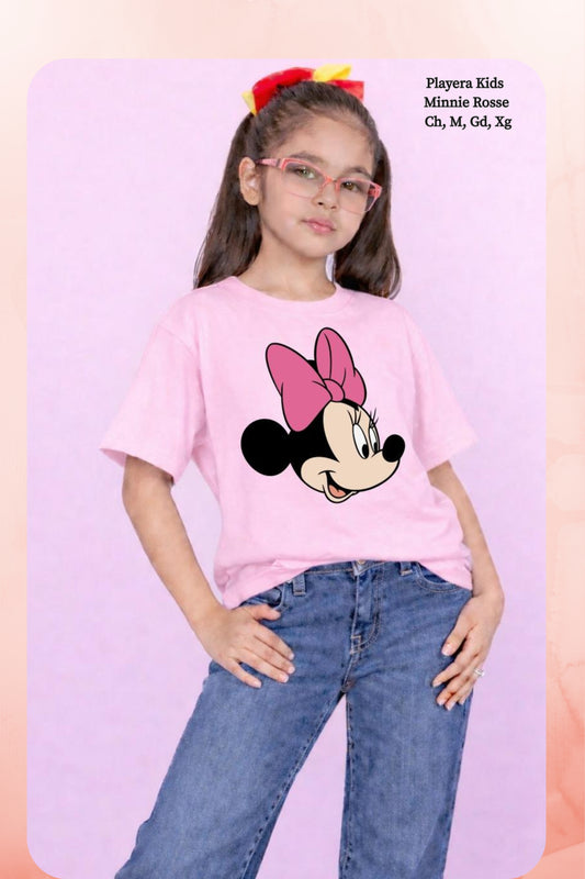 PLAYERA KIDS MINNIE ROSSE