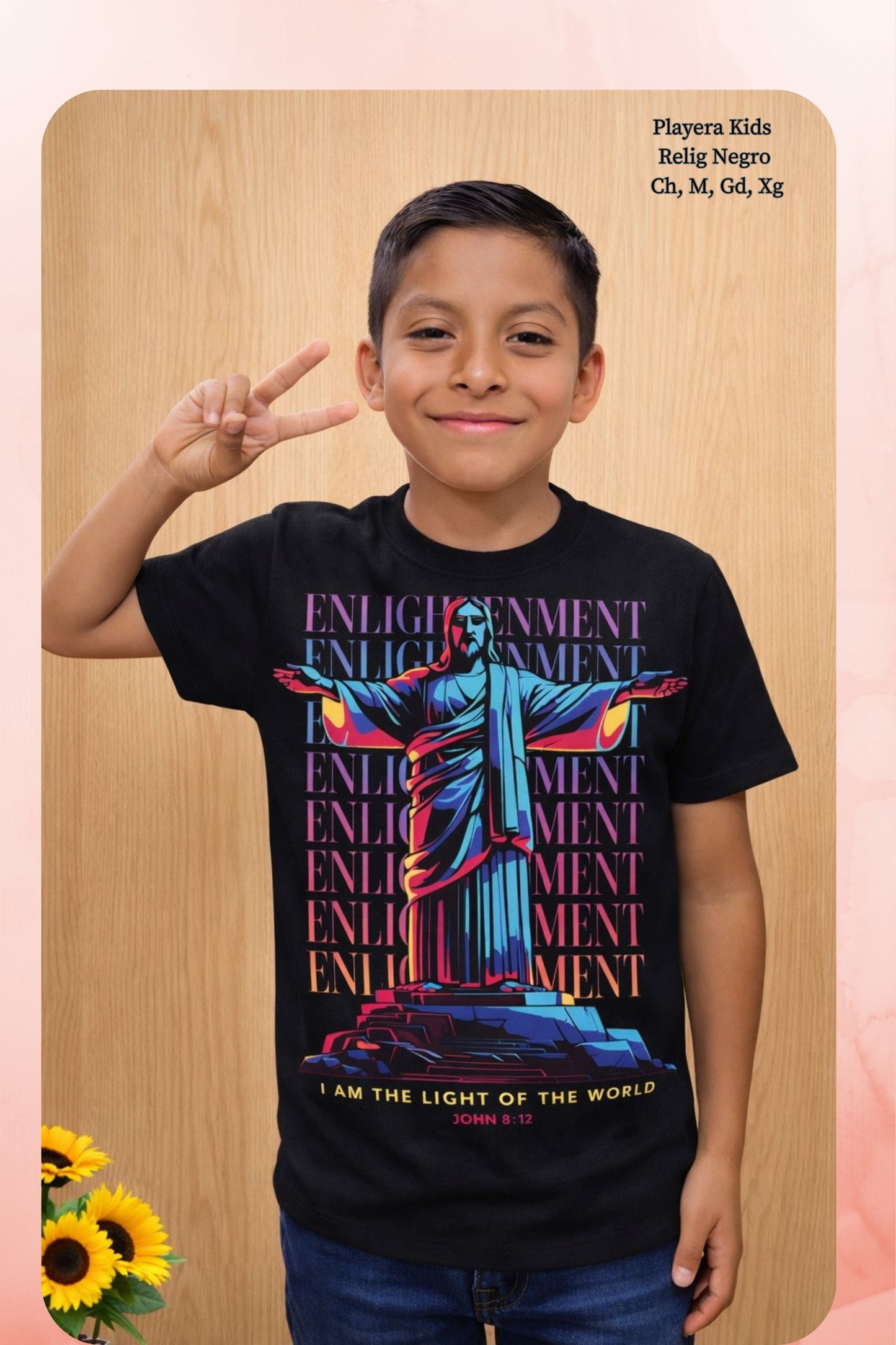 PLAYERA KIDS RELIG NEGRO