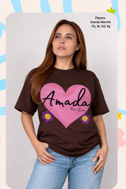 PLAYERA AMADA MARRON