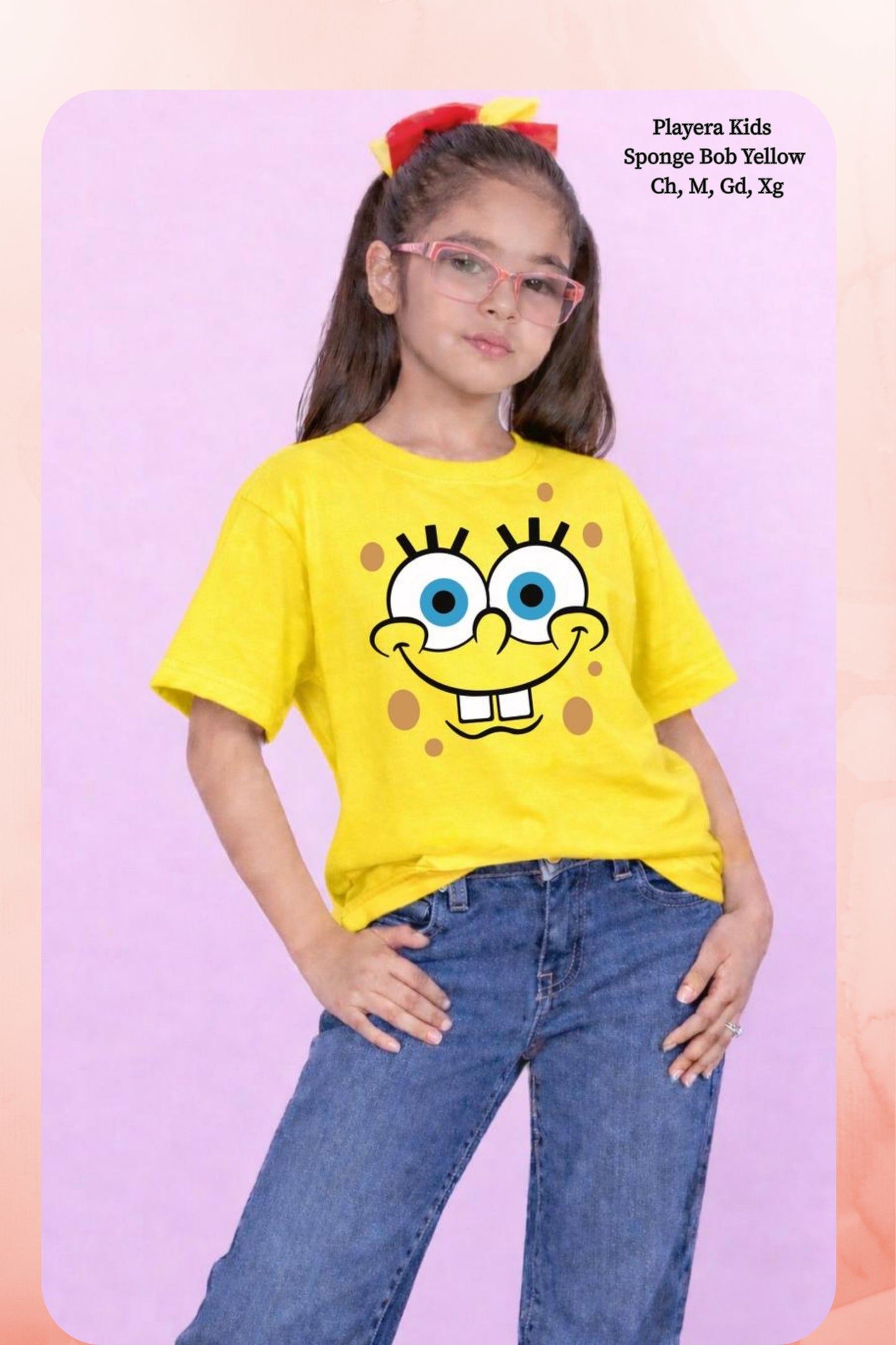 PLAYERA KIDS SPONGE BOB YELLOW GIRL