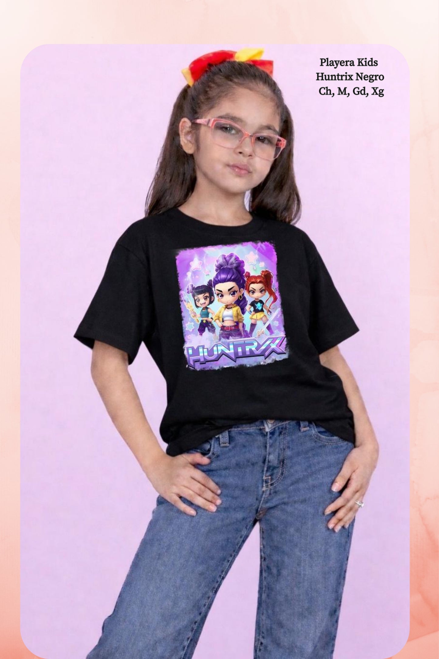 PLAYERA KIDS HUNTRIX NEGRO