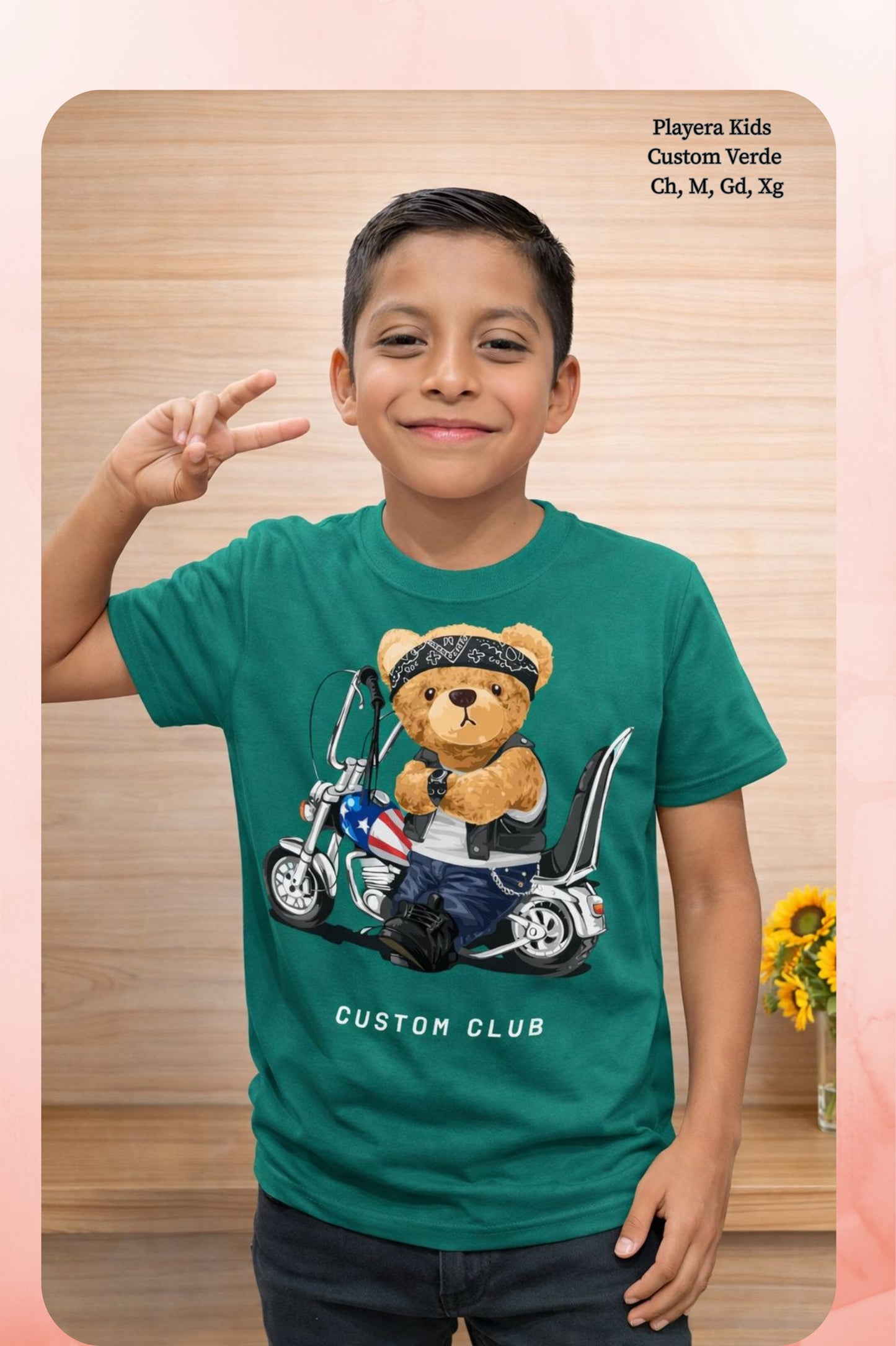PLAYERA KIDS CUSTOM VERDE