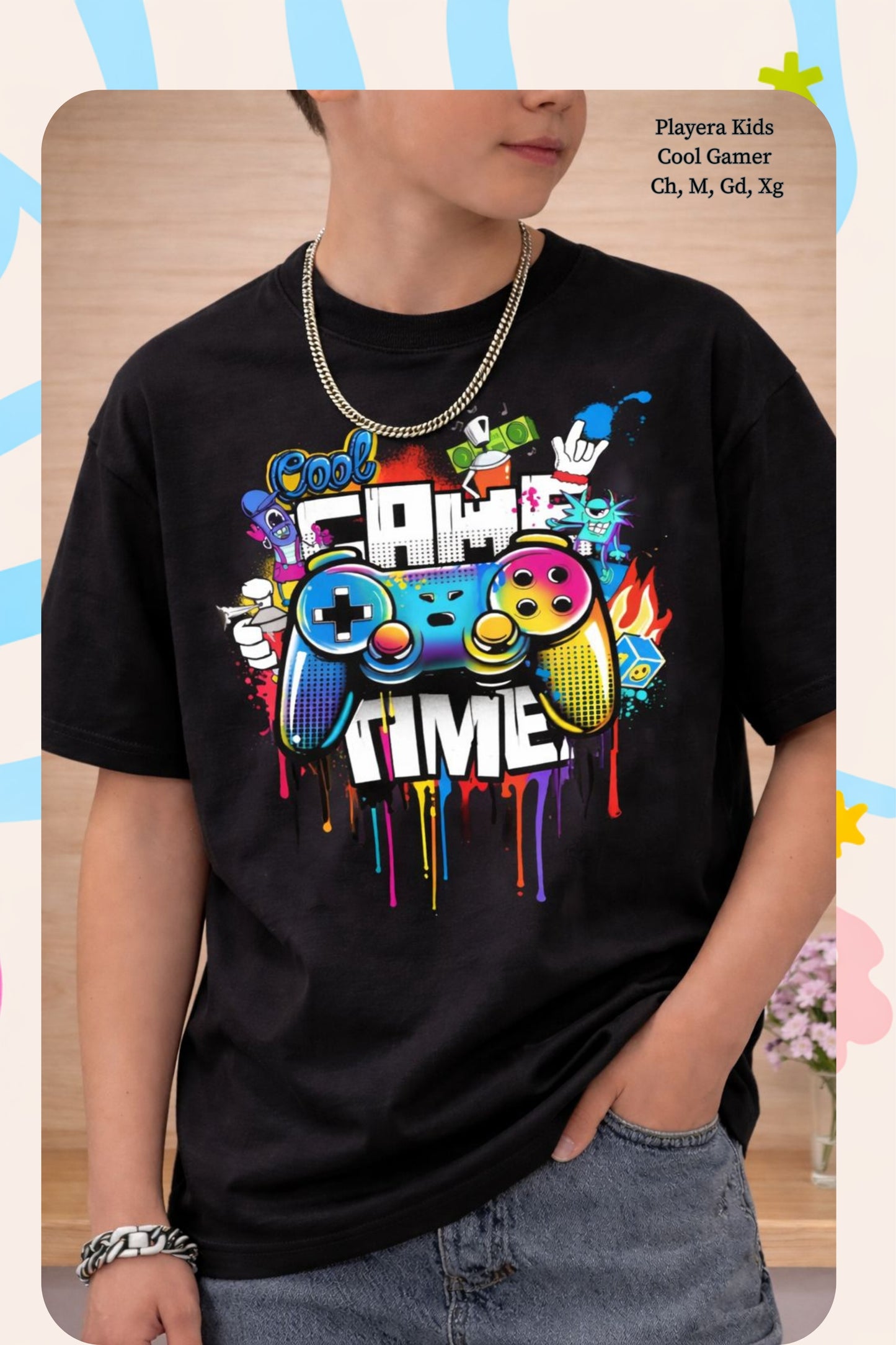 PLAYERA KIDS COOL GAMER