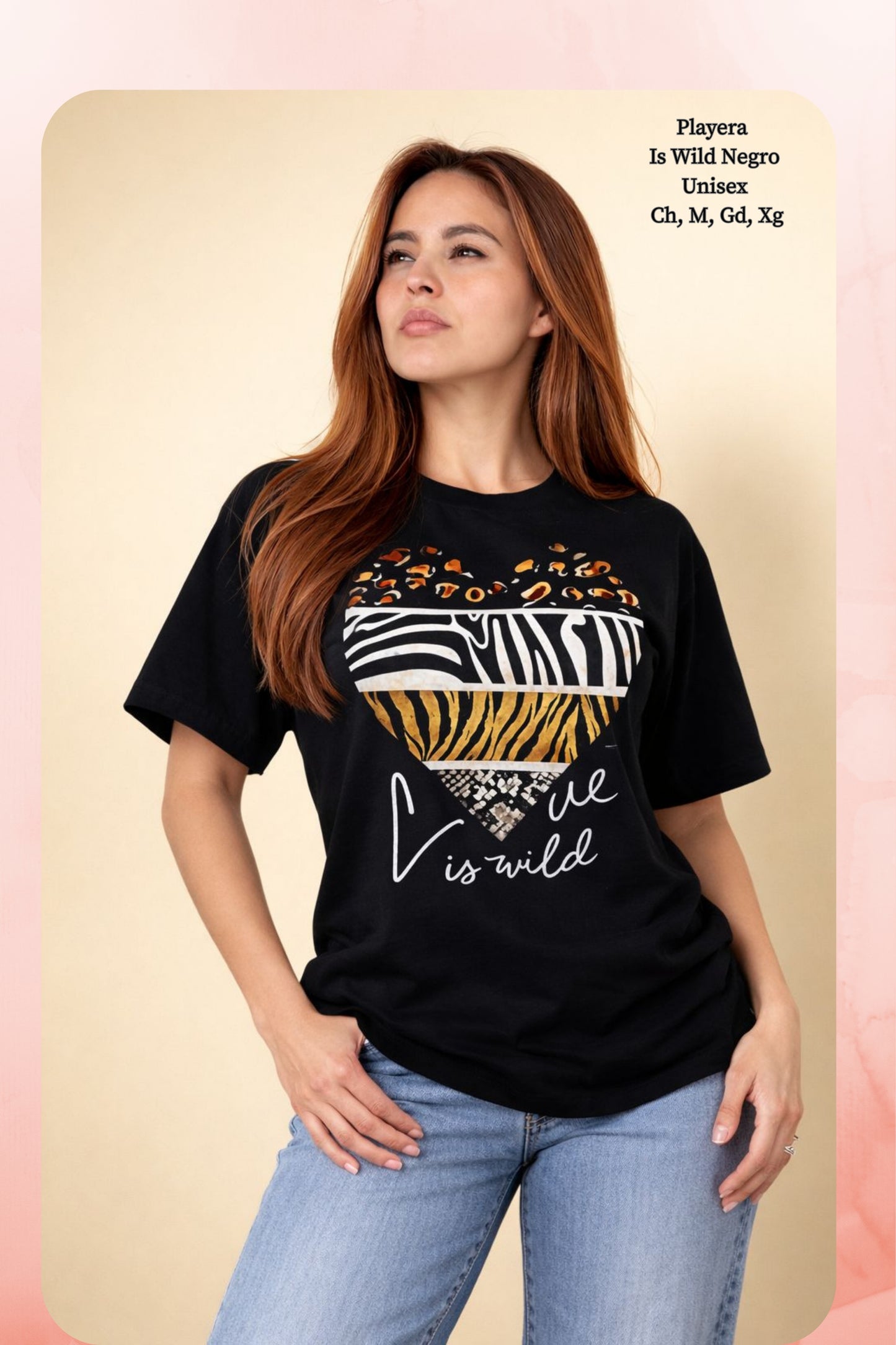 PLAYERA IS WILD NEGRO DAMA