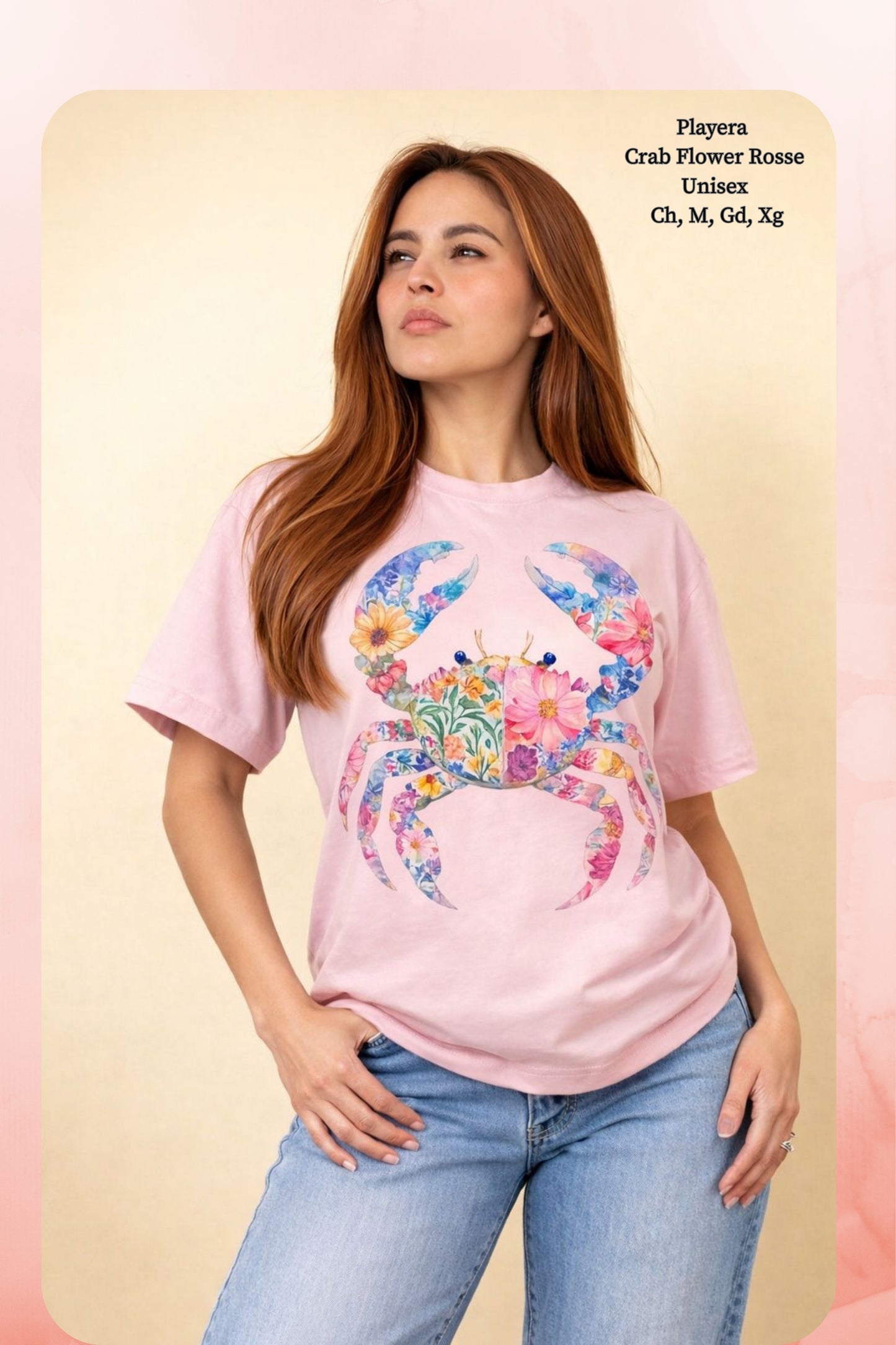 PLAYERA CRAB FLOWER ROSSE DAMA