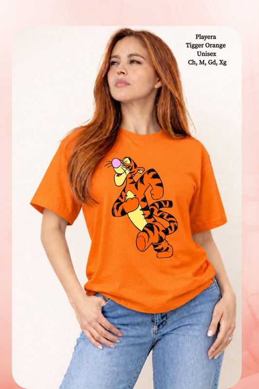 PLAYERA TIGGER ORANGE DAMA