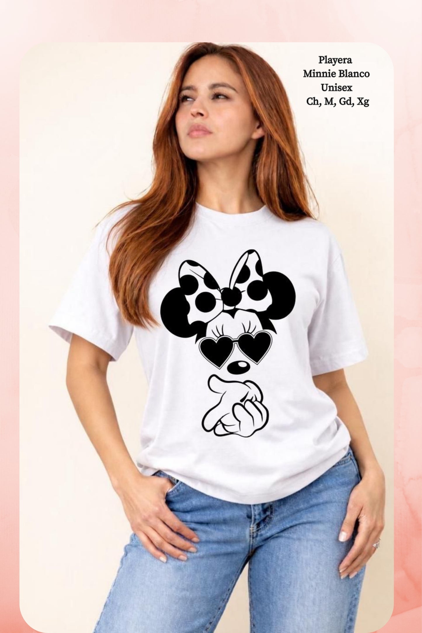 PLAYERA MINNIE BLANCO DAMA