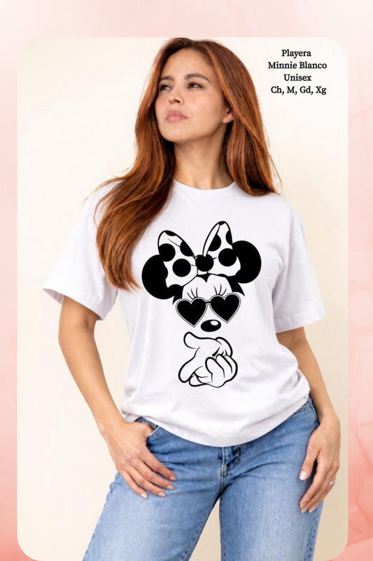PLAYERA MINNIE BLANCO DAMA