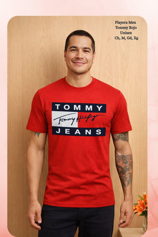 PLAYERA MEN TOMMY ROJO