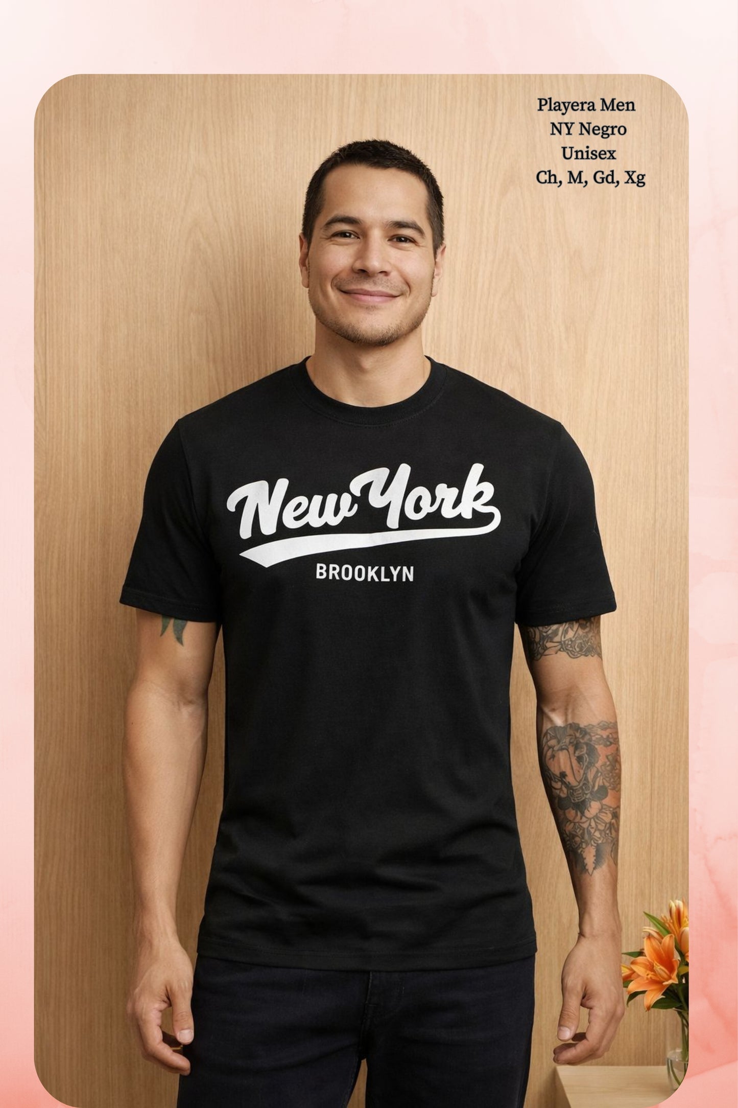 PLAYERA MEN NY NEGRO
