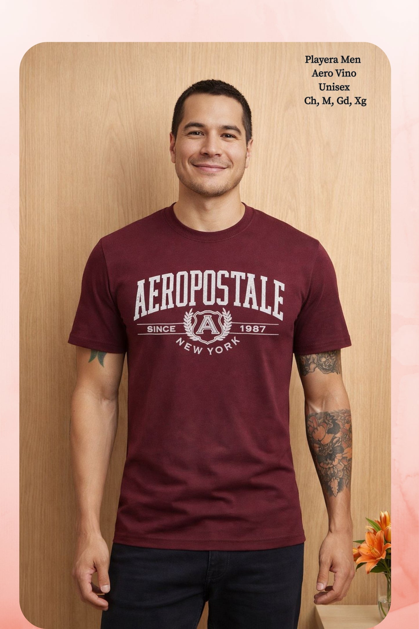 PLAYERA MEN AERO VINO