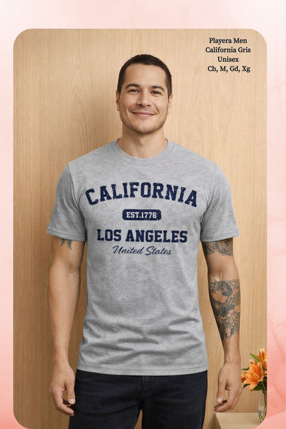PLAYERA MEN CALIFORNIA GRIS