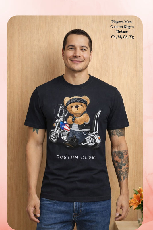 PLAYERA MEN CUSTOM NEGRO