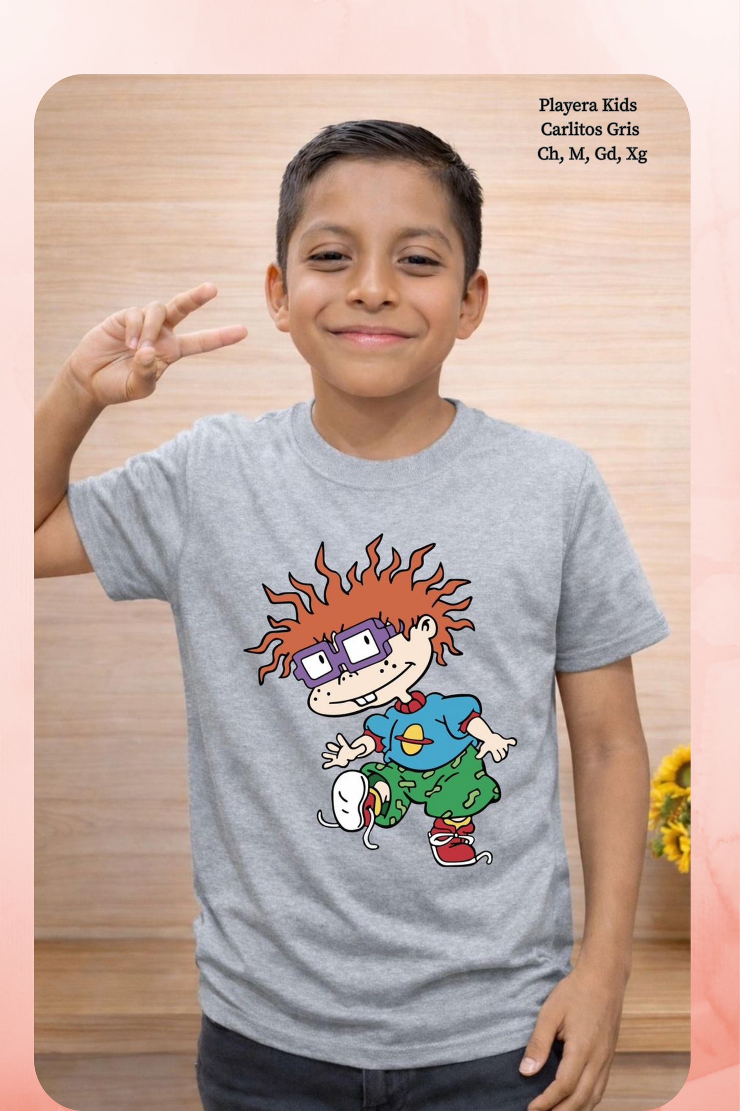 PLAYERA KIDS CARLITOS GRIS