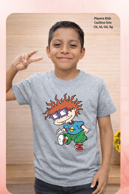 PLAYERA KIDS CARLITOS GRIS