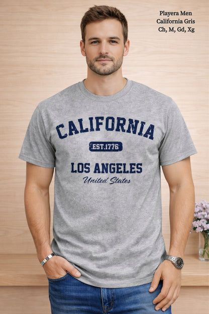 PLAYERA MEN CALIFORNIA GRIS