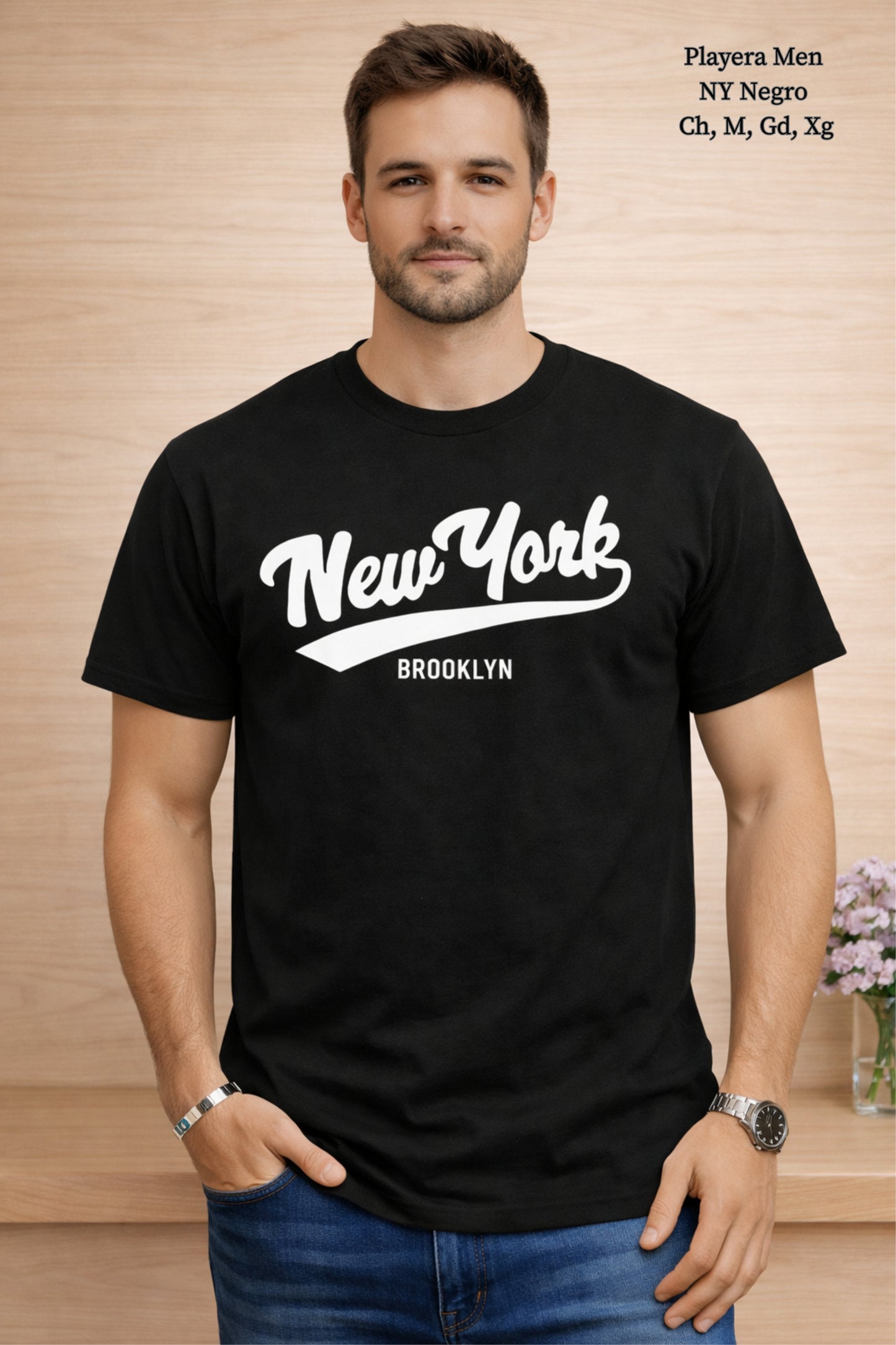 PLAYERA MEN NY NEGRO