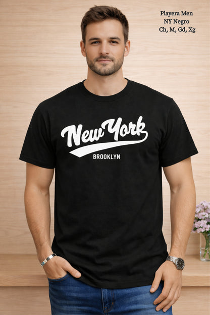 PLAYERA MEN NY NEGRO