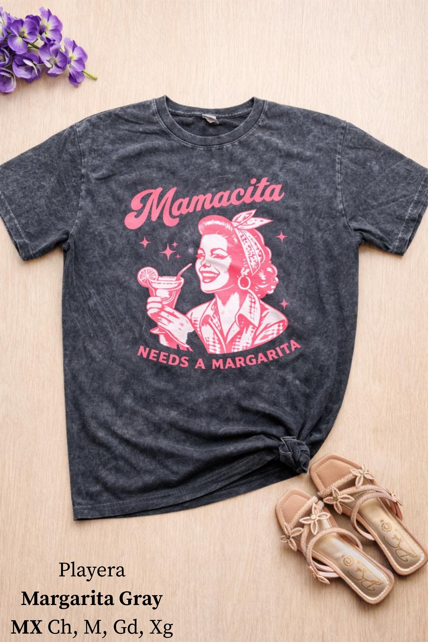 PLAYERA MARGARITA GRAY