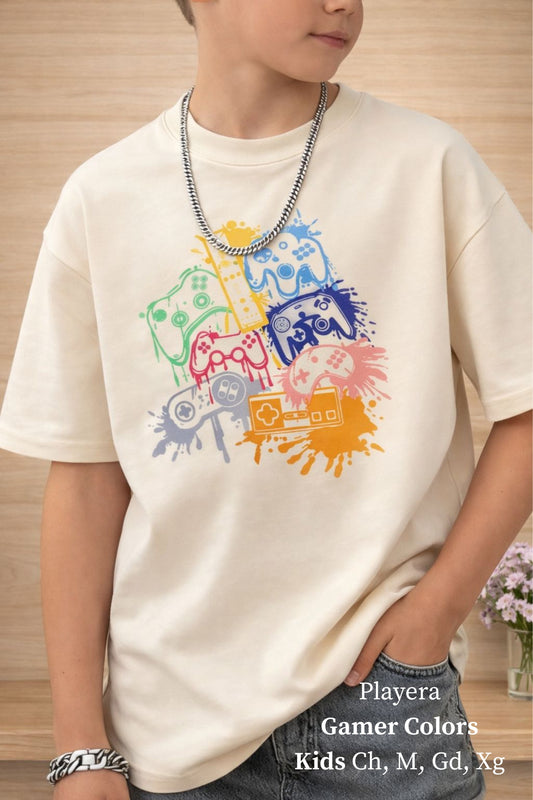 PLAYERA GAMER COLORS KIDS