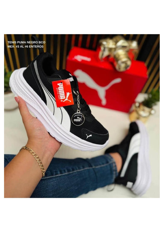 TENIS PUMA NEGRO BCO
