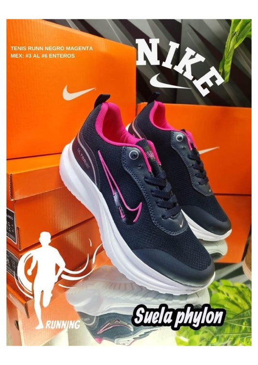 TENIS RUN NEGRO MAGENTA