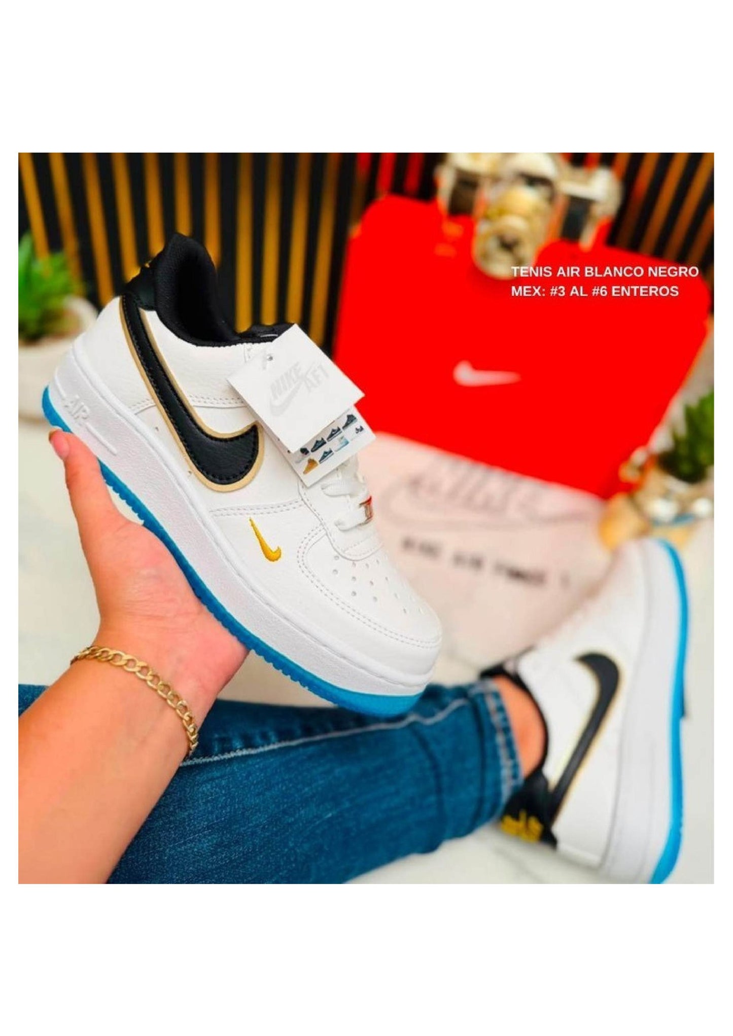 TENIS AIR BLANCO NEGRO