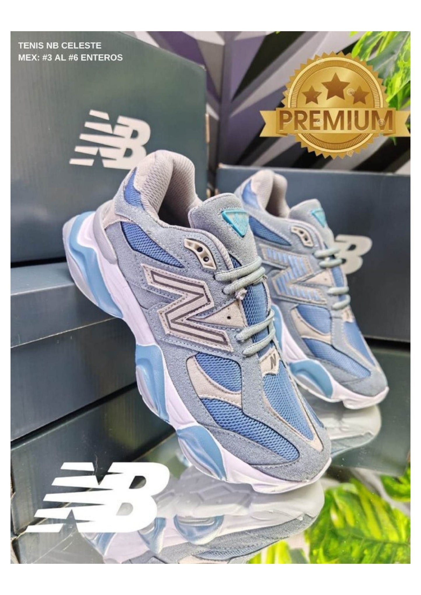TENIS NB CELESTE