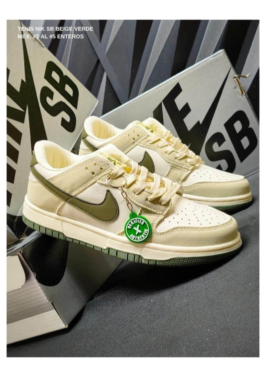 TENIS NIK SB BEIGE VERDE