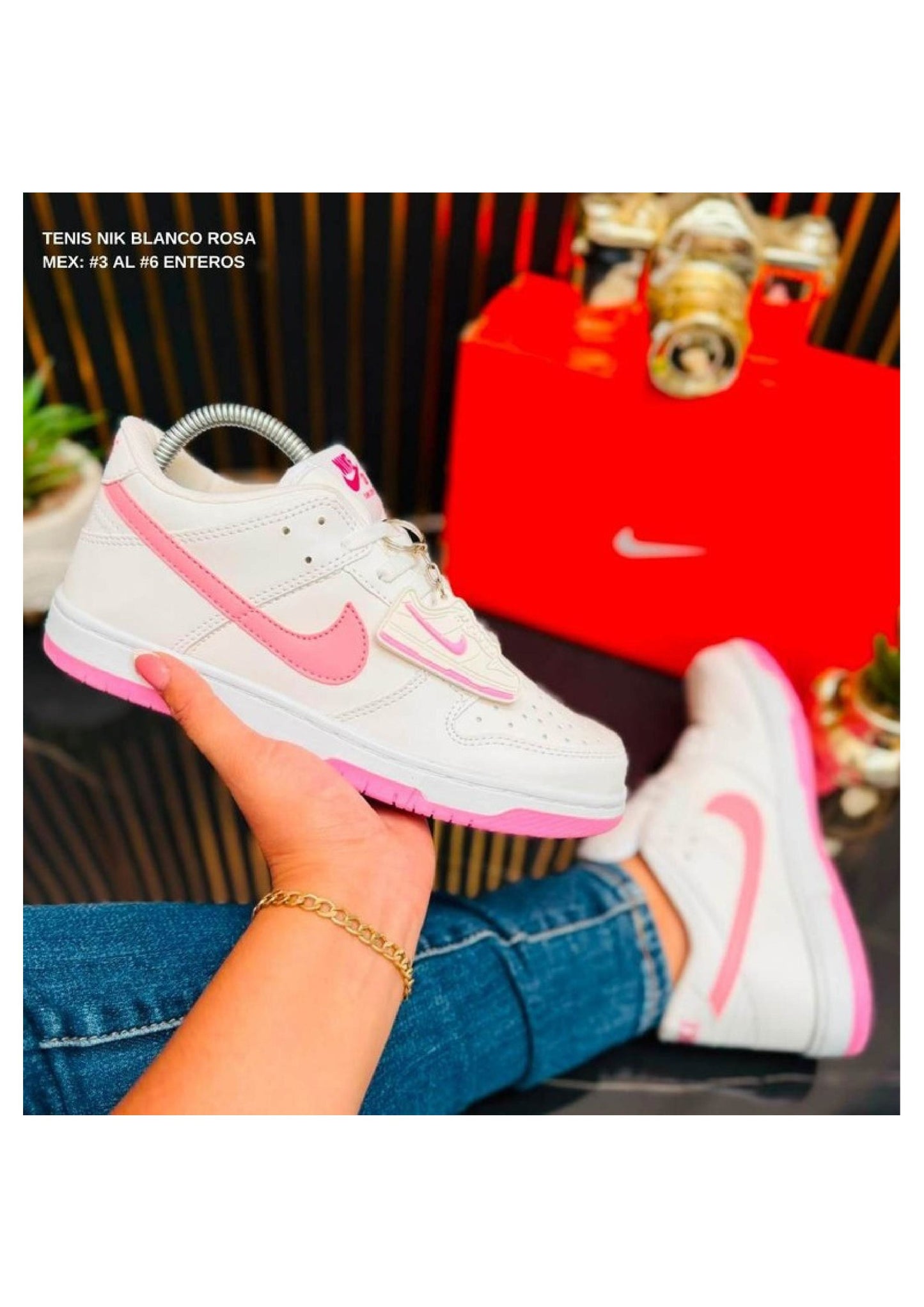 TENIS NIKE BLANCO ROSA