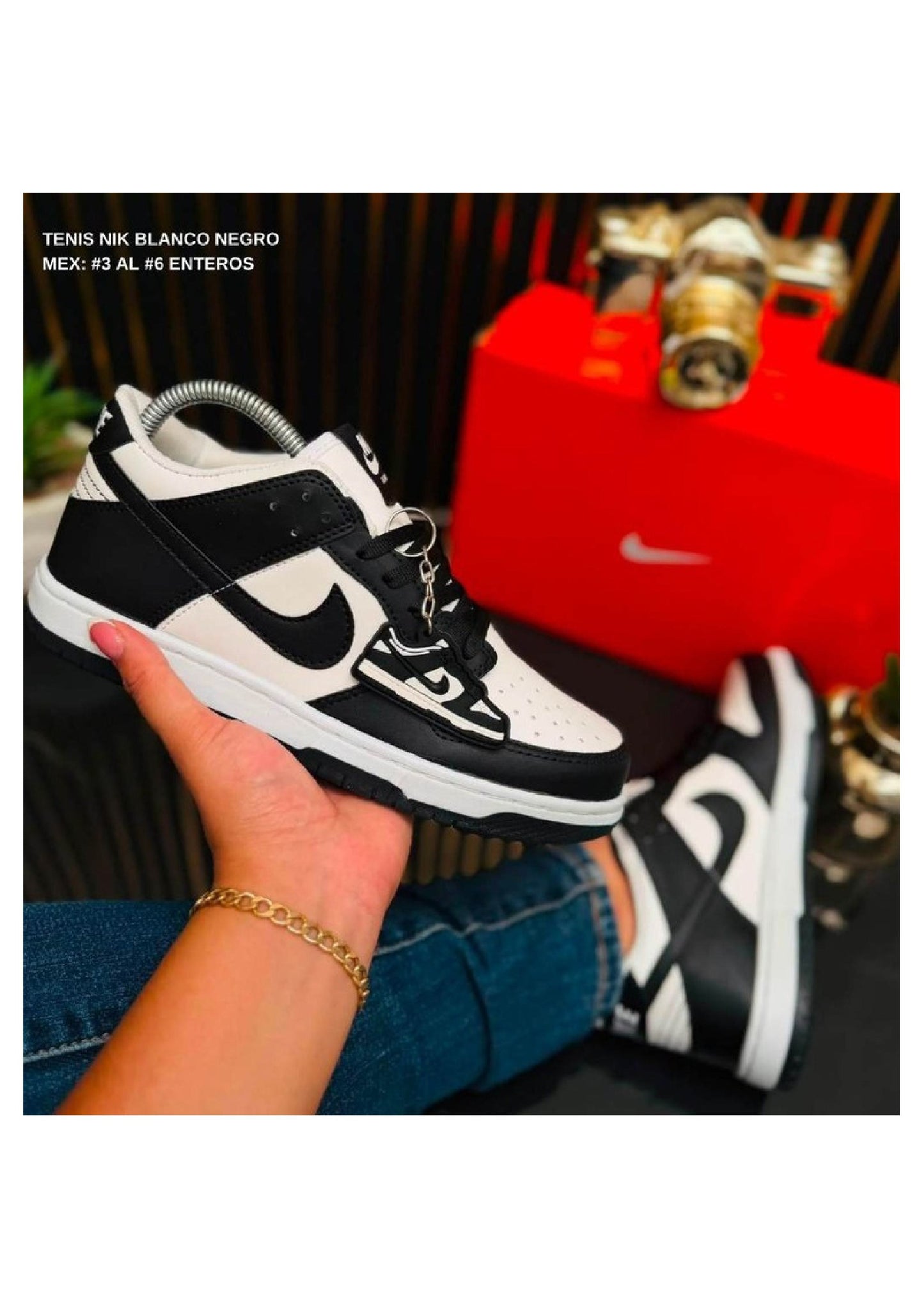 TENIS NIK BLANCO NEGRO