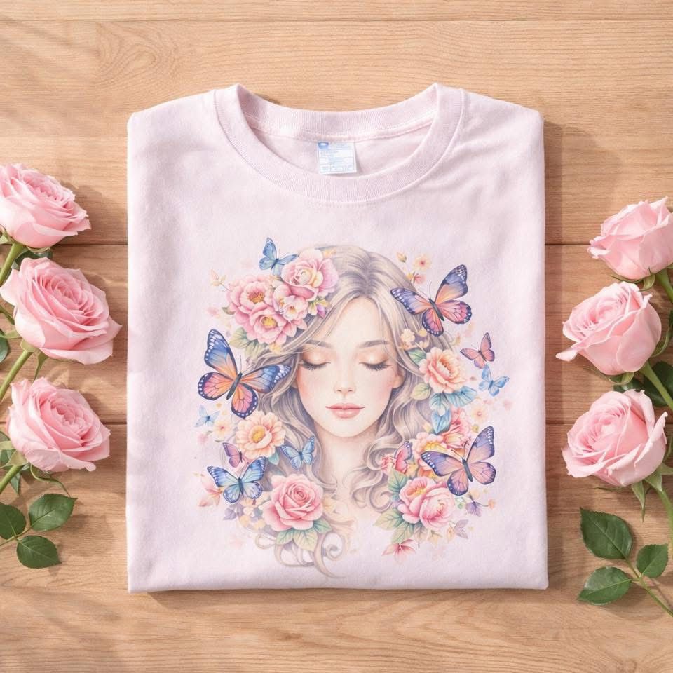 PLAYERA BUTTERFLYGIRL ROSA