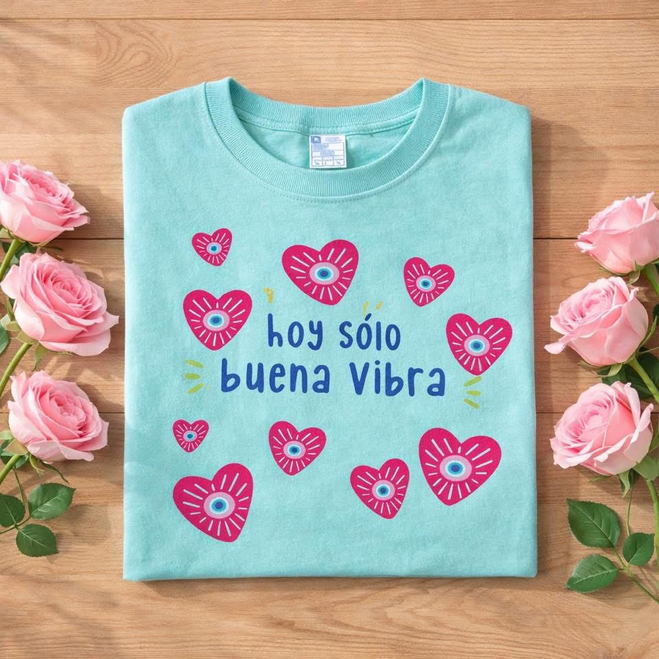 PLAYERA GOODVIBES AQUA
