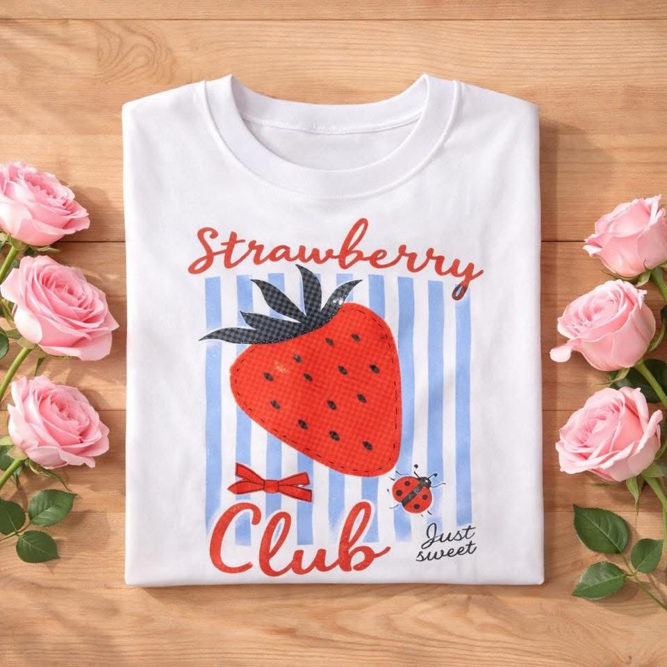 PLAYERA STRAWBERRY BLANCO