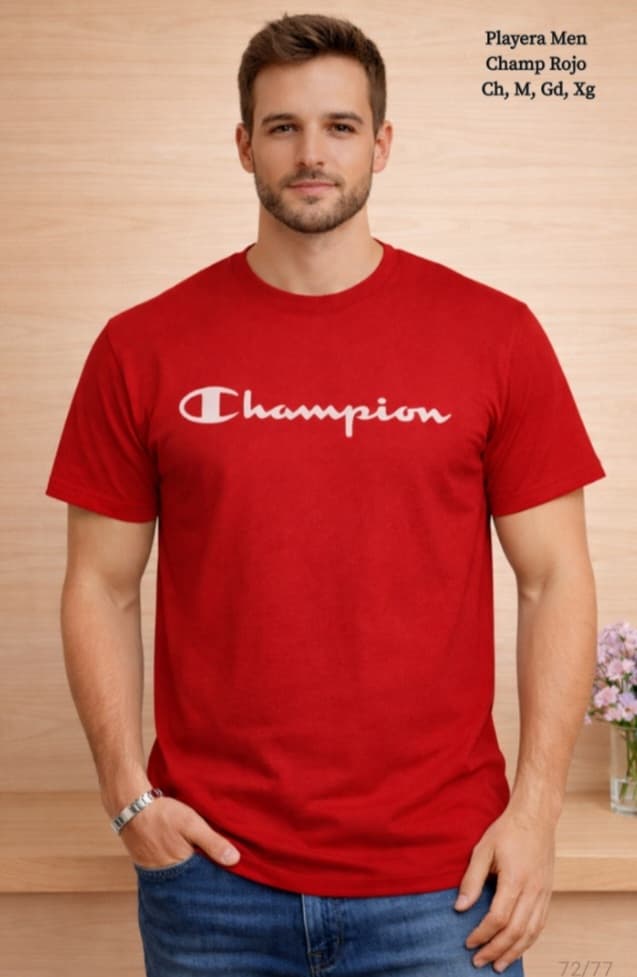 PLAYERA MEN CHAMP ROJO