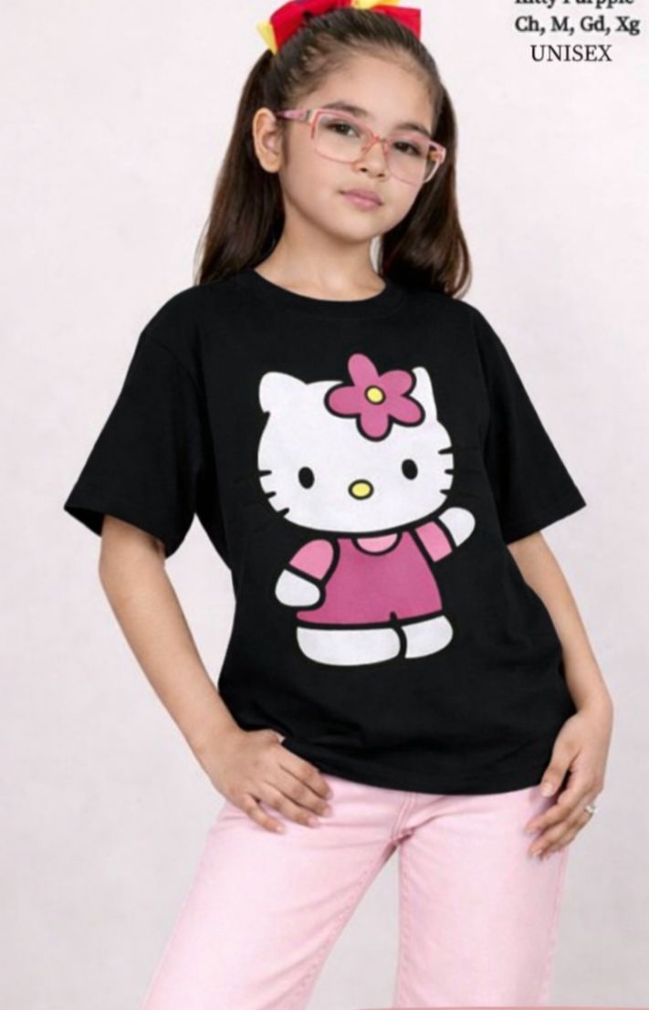 PLAYERA KIDS KITTY NEGRO