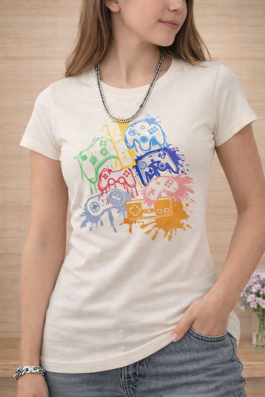 PLAYERA GAMER COLORS DAMA