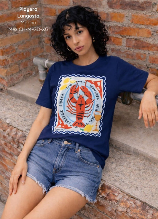 PLAYERA LANGOSTA DAMA