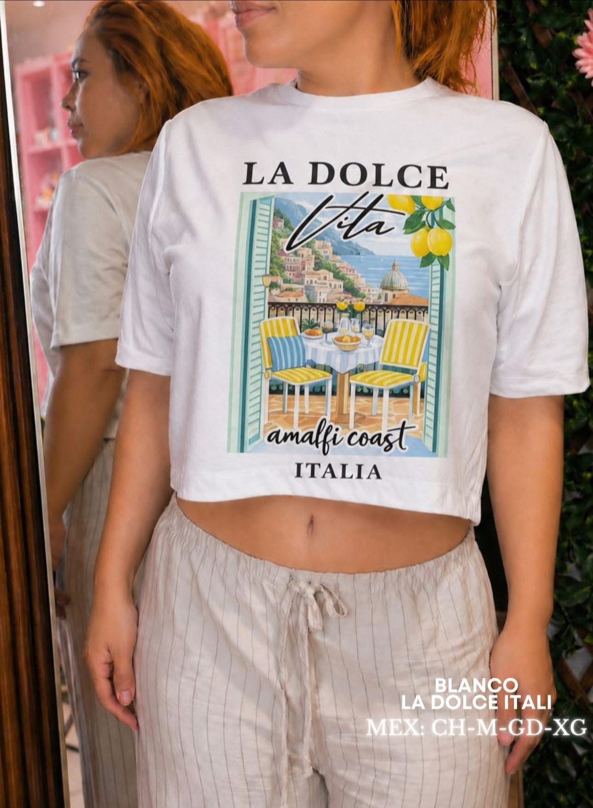 PLAYERA CROP OVER LA DOLCE ITALI