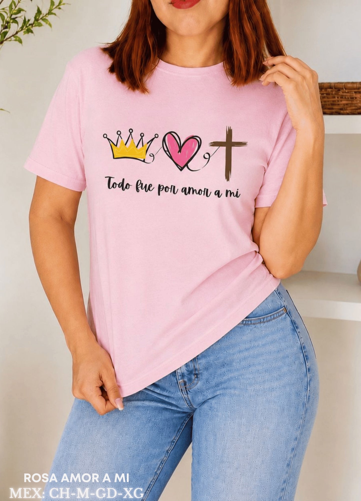 PLAYERA ROSA AMOR AMI