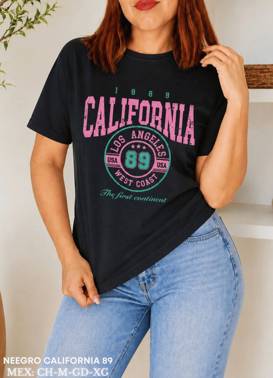 PLAYERA NEGRO CALIFORNIA 89
